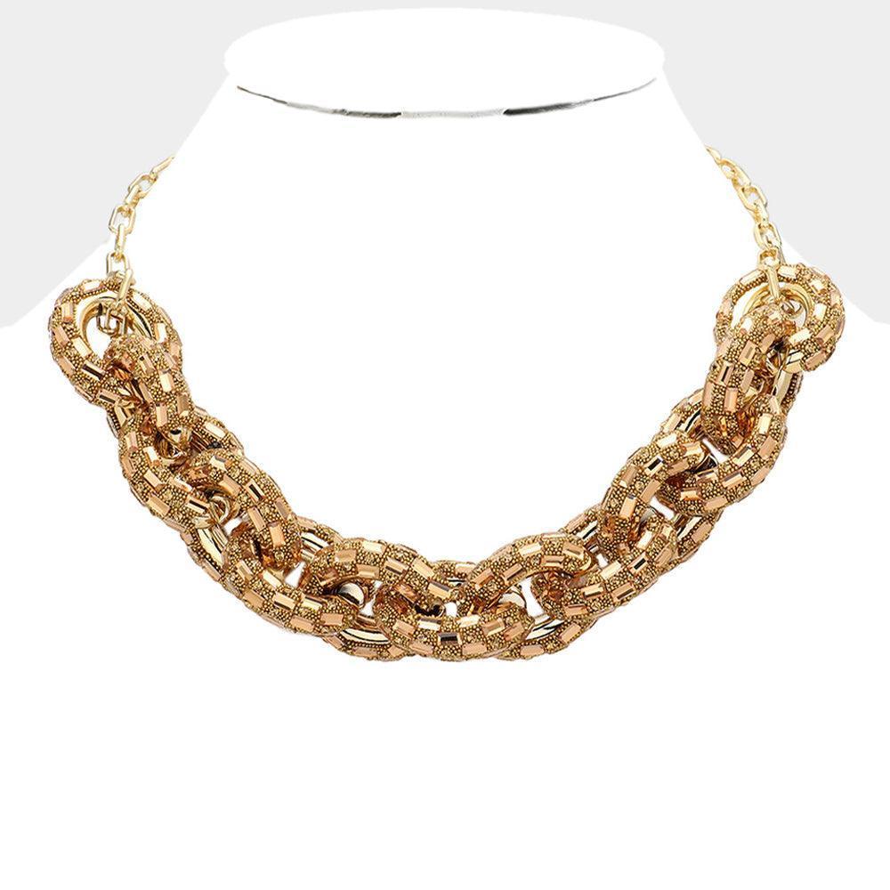 Gold Bling Oval Link Necklace - Jewelry Store by Erik Rayo