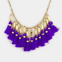 Load image into Gallery viewer, Purple Tassel Fringe Necklace
