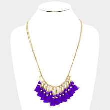 Load image into Gallery viewer, Purple Tassel Fringe Necklace
