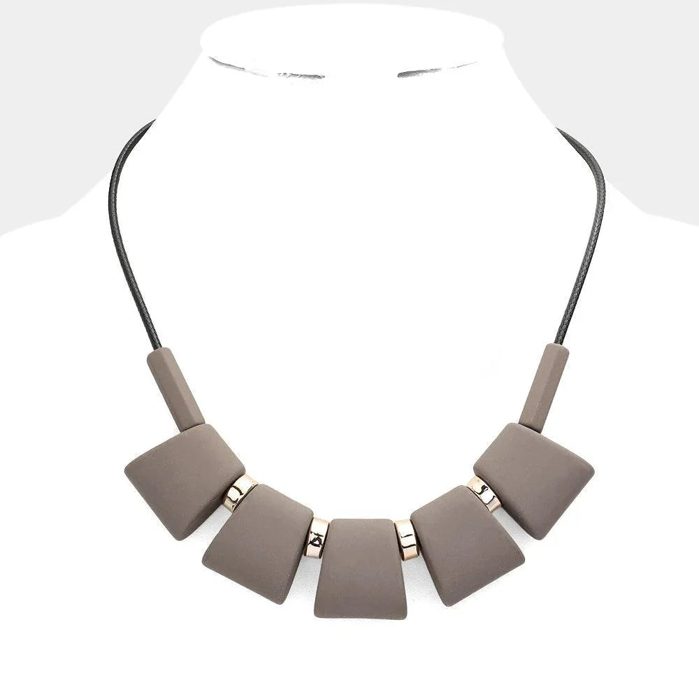 Brown Resin Collar Bib Necklace - Jewelry Store by Erik Rayo