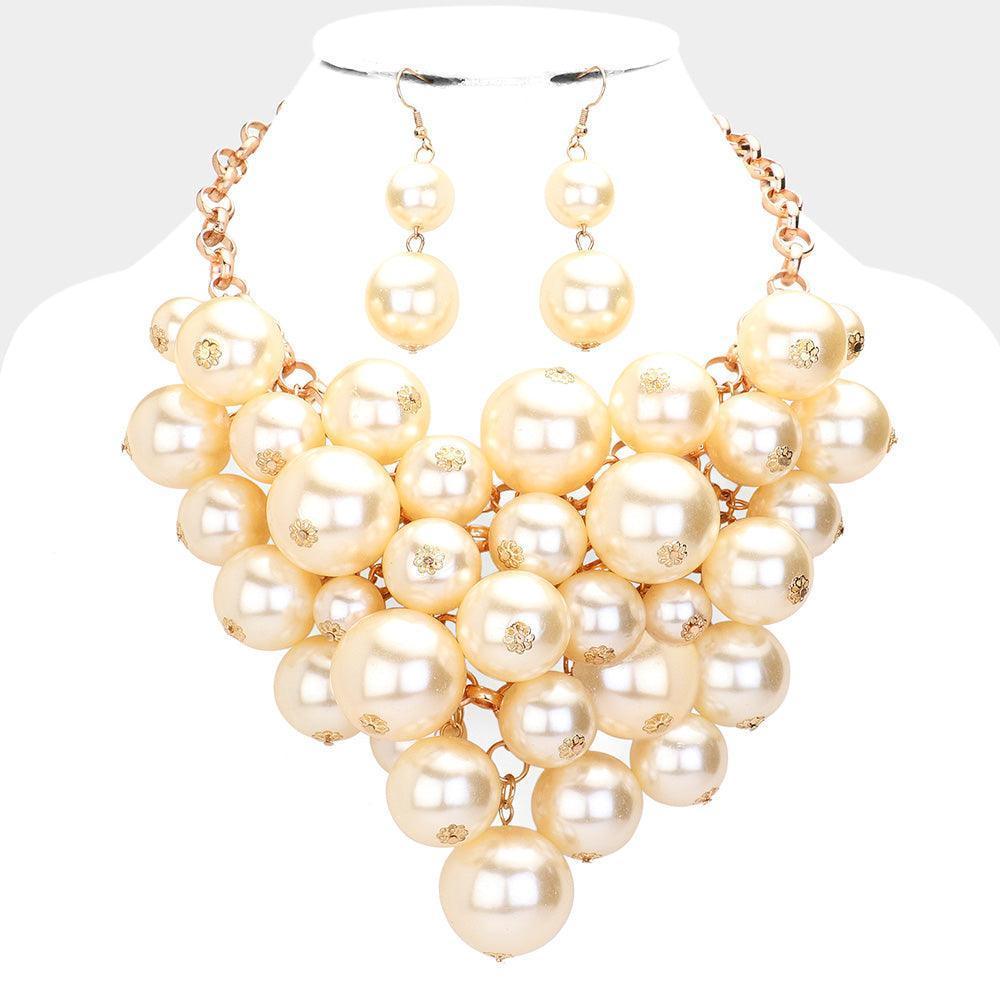 Cream Chunky Pearl Bib Necklace - Jewelry Store by Erik Rayo