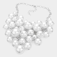 Load image into Gallery viewer, White Chunky Pearl Bib Necklace
