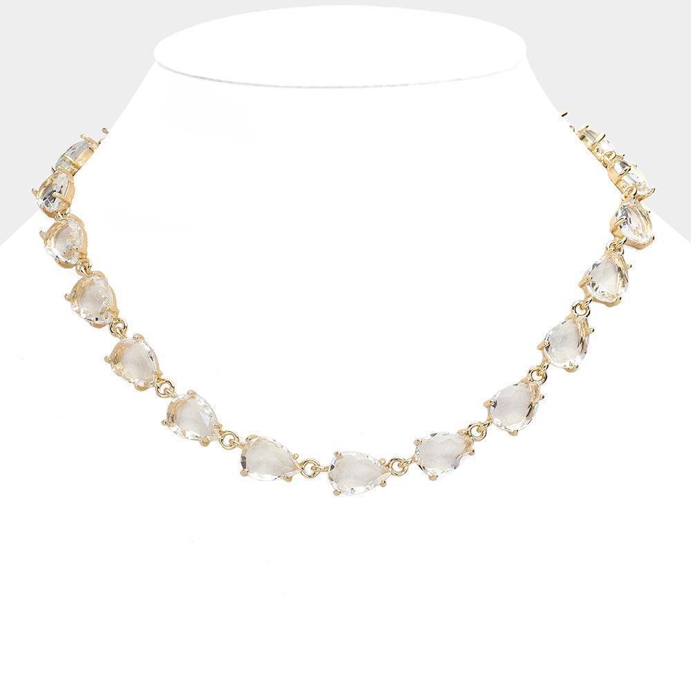 Clear Teardrop Cluster Link Necklace - Jewelry Store by Erik Rayo
