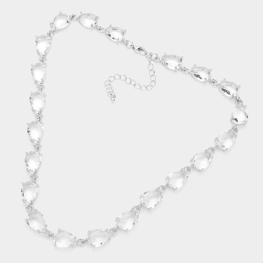 Clear Teardrop Cluster Link Necklace - Jewelry Store by Erik Rayo