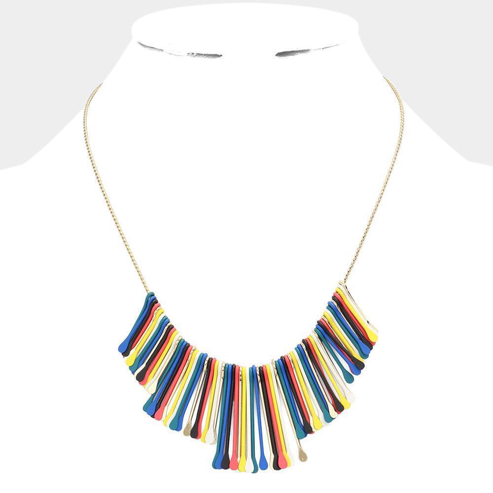 Gold Multi Color Statement Collar Necklace - Jewelry Store by Erik Rayo