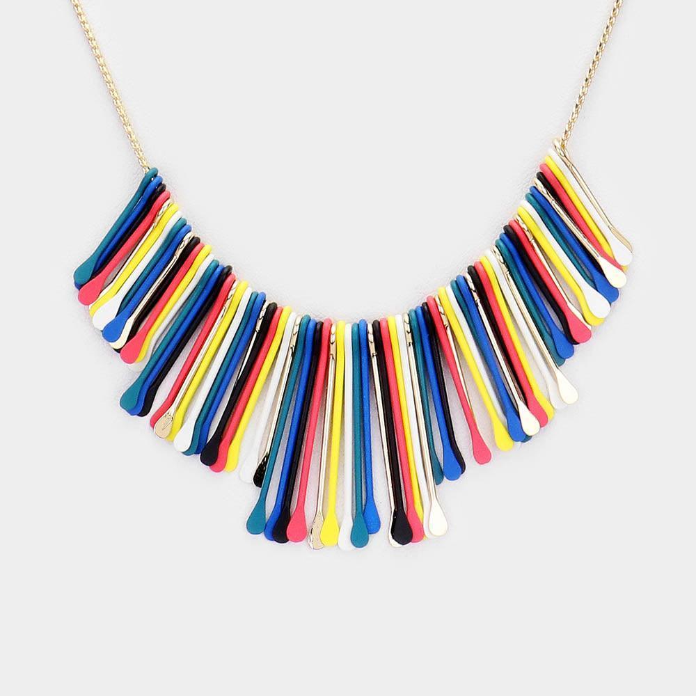 Gold Multi Color Statement Collar Necklace - Jewelry Store by Erik Rayo