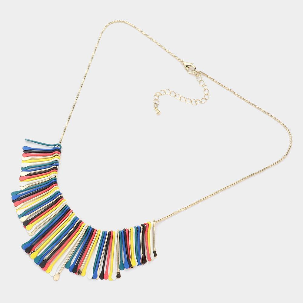 Gold Multi Color Statement Collar Necklace - Jewelry Store by Erik Rayo