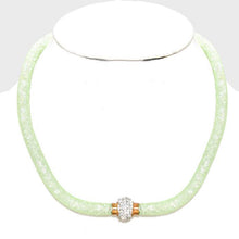 Load image into Gallery viewer, Green Magnetic Netted Shimmer Necklace
