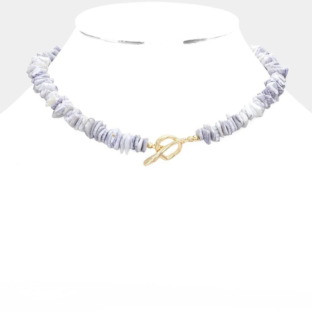 Colored Shell Cluster Toggle Necklace - Jewelry Store by Erik Rayo