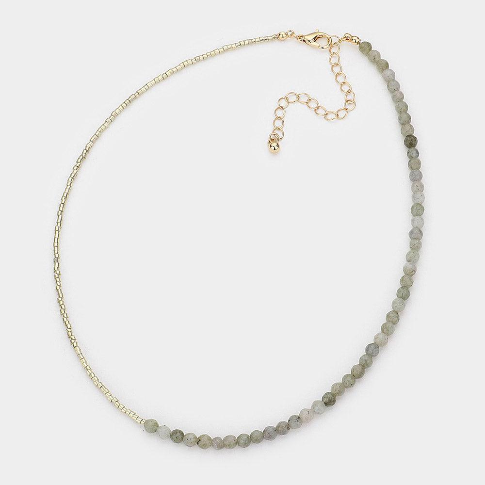 Gray Beaded Necklace - Jewelry Store by Erik Rayo