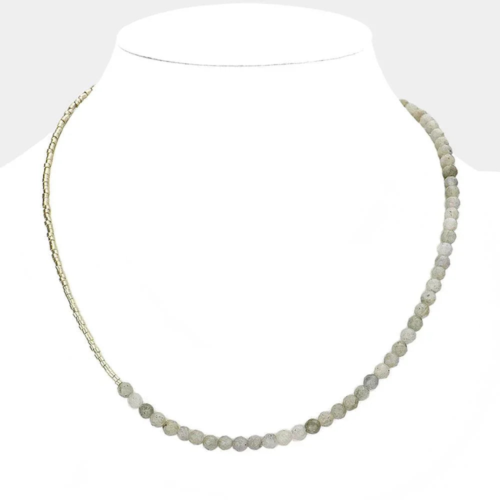 Gray Beaded Necklace - Jewelry Store by Erik Rayo