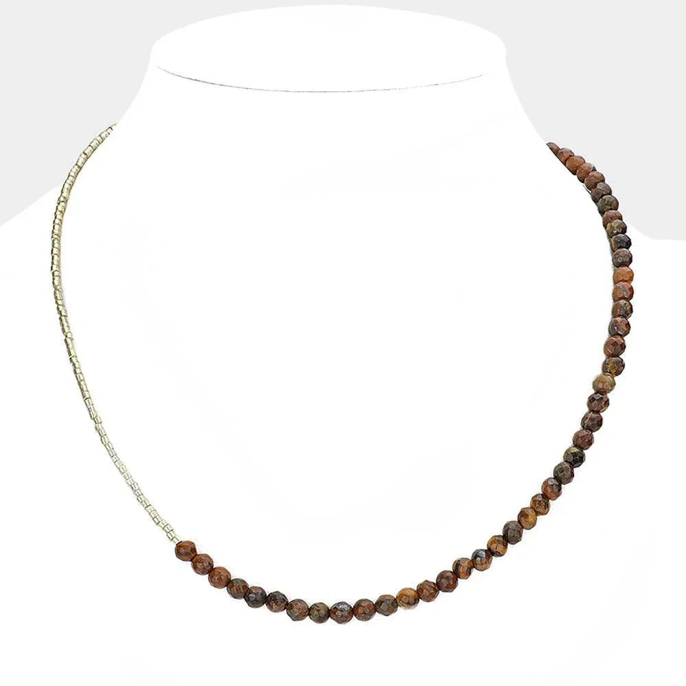 Gold Beaded Necklace - Jewelry Store by Erik Rayo
