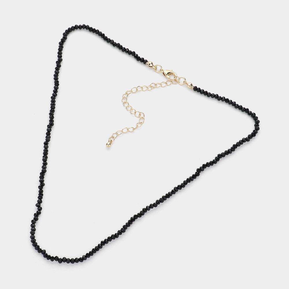 Black Faceted Beaded Necklace - Jewelry Store by Erik Rayo