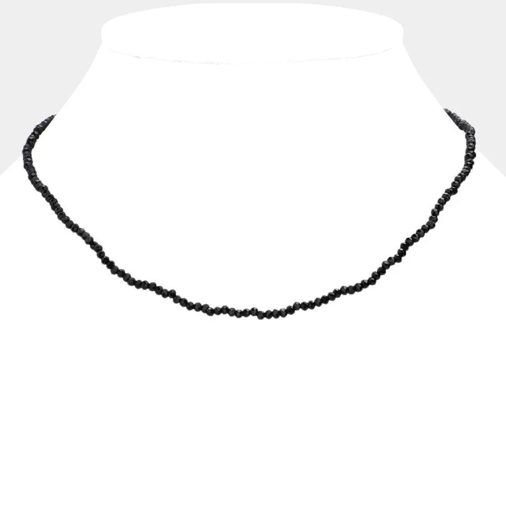 Black Faceted Beaded Necklace - Jewelry Store by Erik Rayo