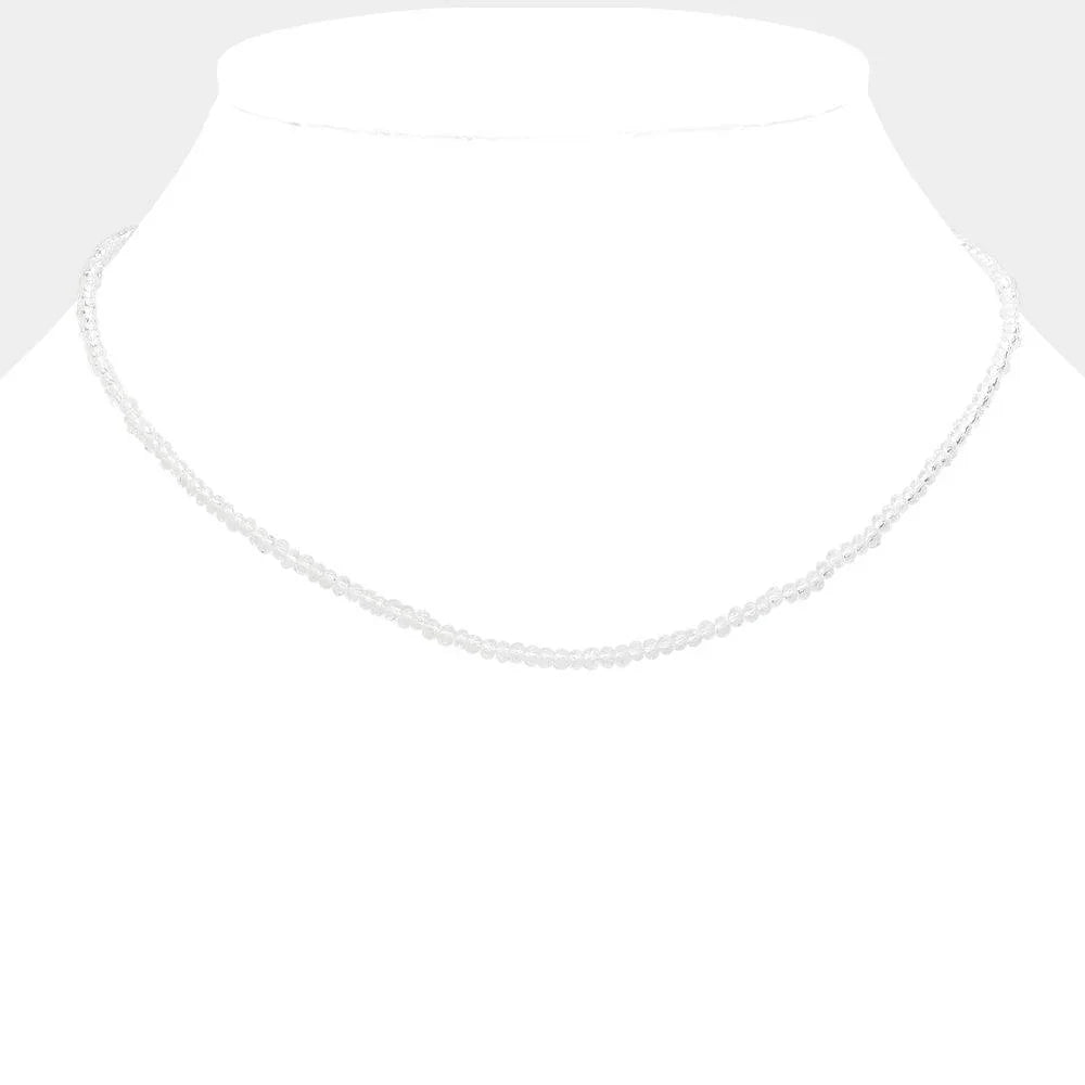 Clear Faceted Beaded Necklace - Jewelry Store by Erik Rayo