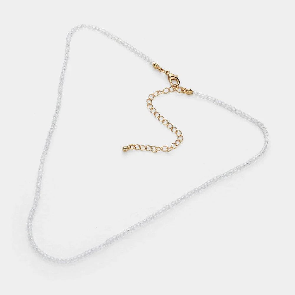 Clear Faceted Beaded Necklace - Jewelry Store by Erik Rayo