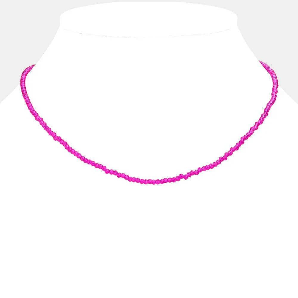 Red Faceted Beaded Necklace - Jewelry Store by Erik Rayo