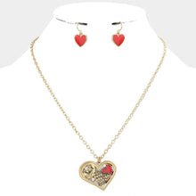 Load image into Gallery viewer, Red Heart Collage Pendant Necklace
