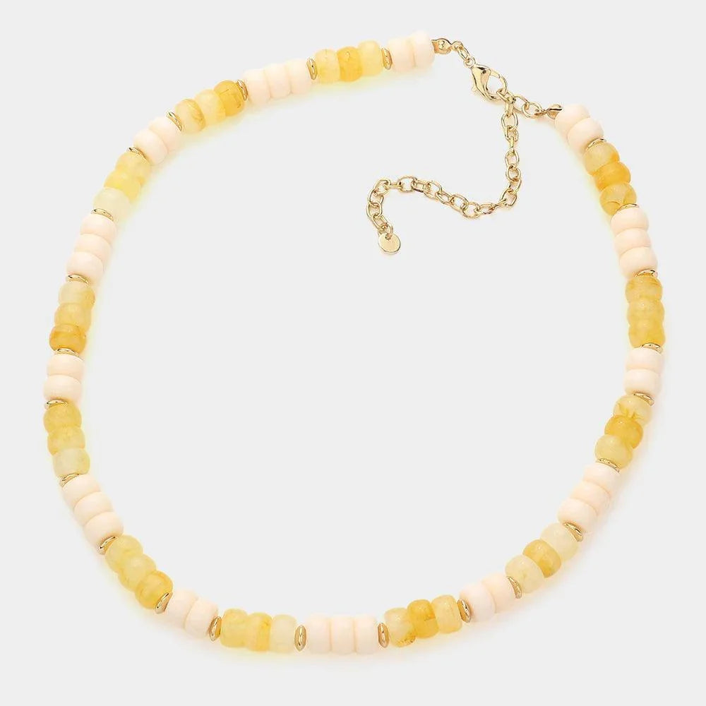 Ivory Chunky Beaded Necklace - Jewelry Store by Erik Rayo