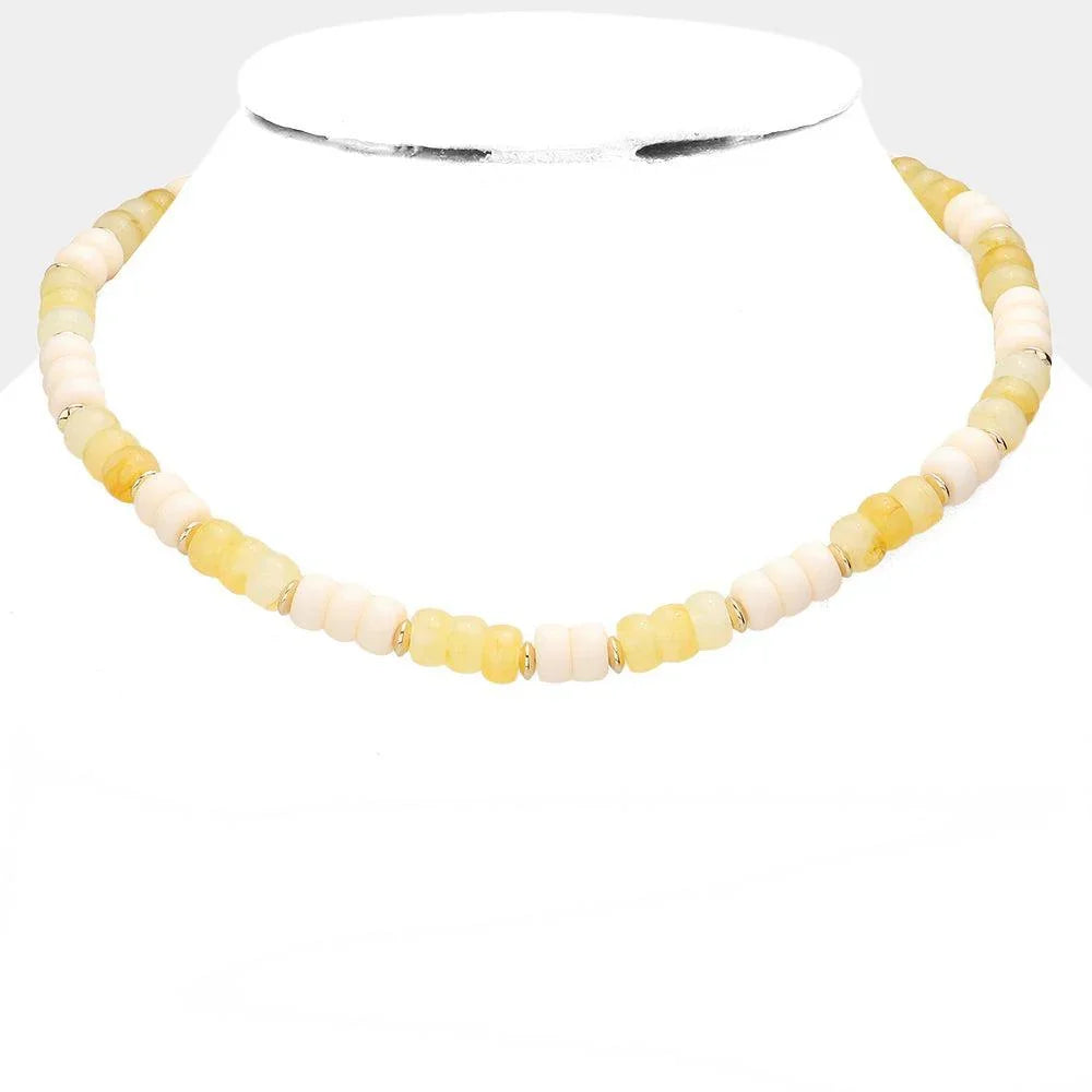 Ivory Chunky Beaded Necklace - Jewelry Store by Erik Rayo