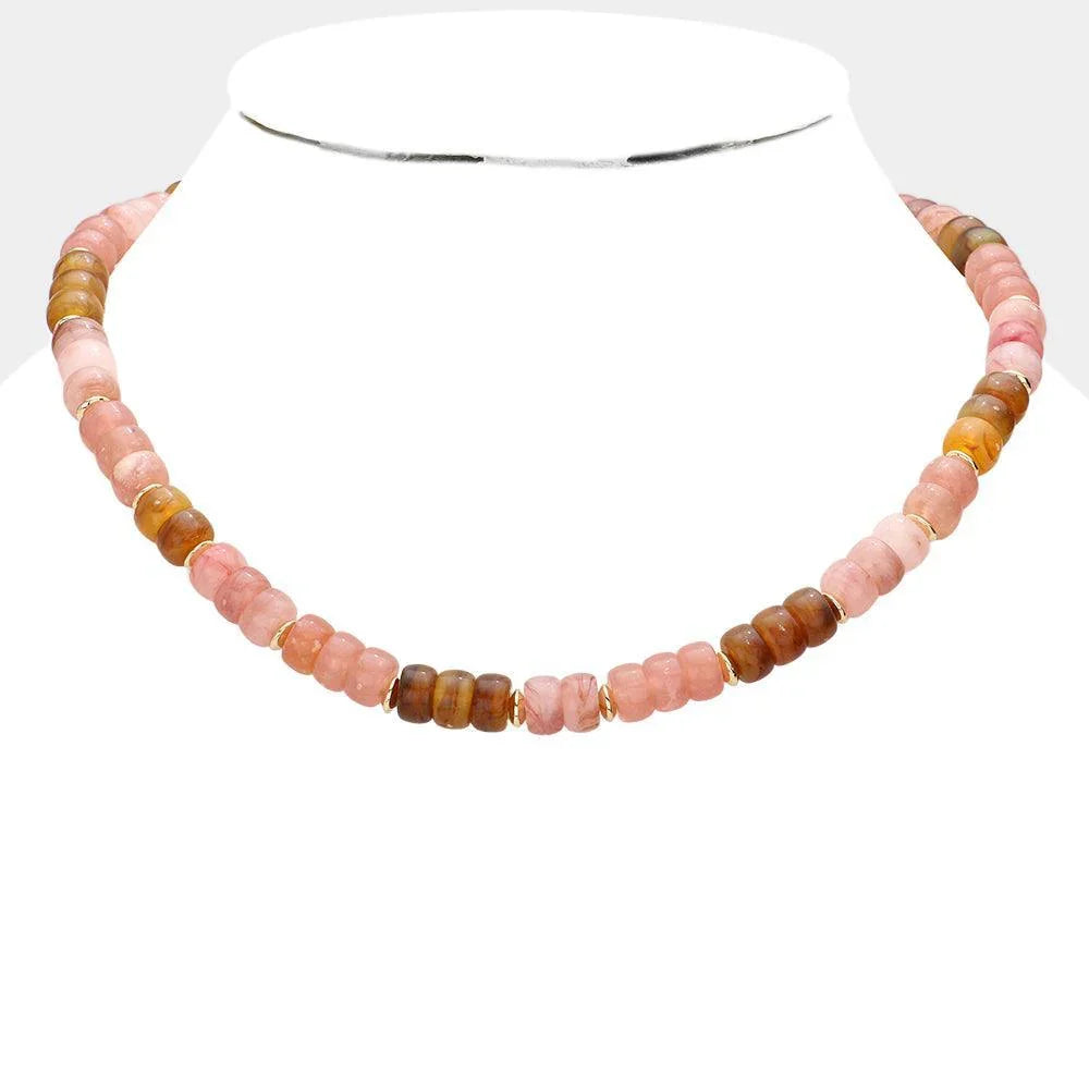 Brown Chunky Beaded Necklace - Jewelry Store by Erik Rayo