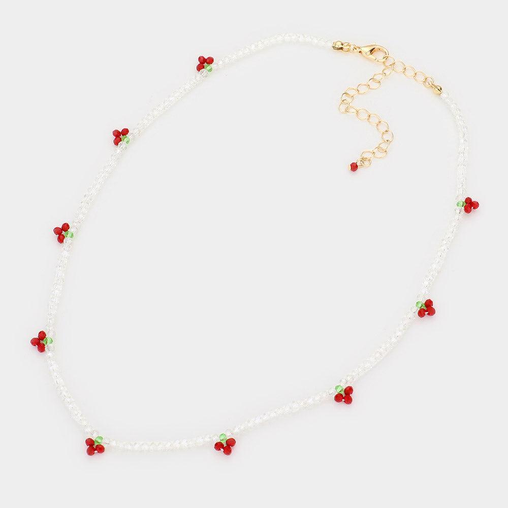 Red Faceted Beaded Necklace - Jewelry Store by Erik Rayo