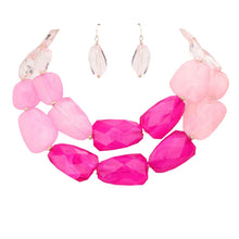 Load image into Gallery viewer, Red Tiered Resin Pebble Necklace
