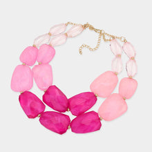 Load image into Gallery viewer, Red Tiered Resin Pebble Necklace
