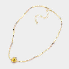 Load image into Gallery viewer, Faceted Bead Trimmed Smile Accented Necklace
