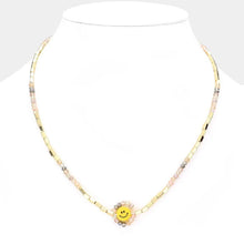 Load image into Gallery viewer, Faceted Bead Trimmed Smile Accented Necklace
