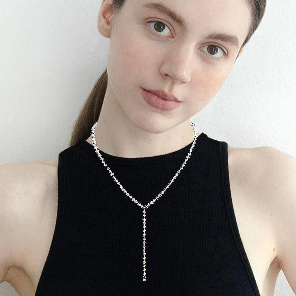 Gold Faceted Stone Y Necklace - Jewelry Store by Erik Rayo