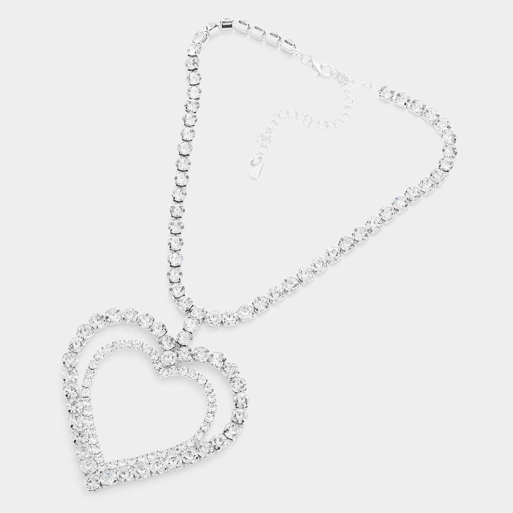 Silver Bubble Stone Open Heart Pendant Necklace - Jewelry Store by Erik Rayo