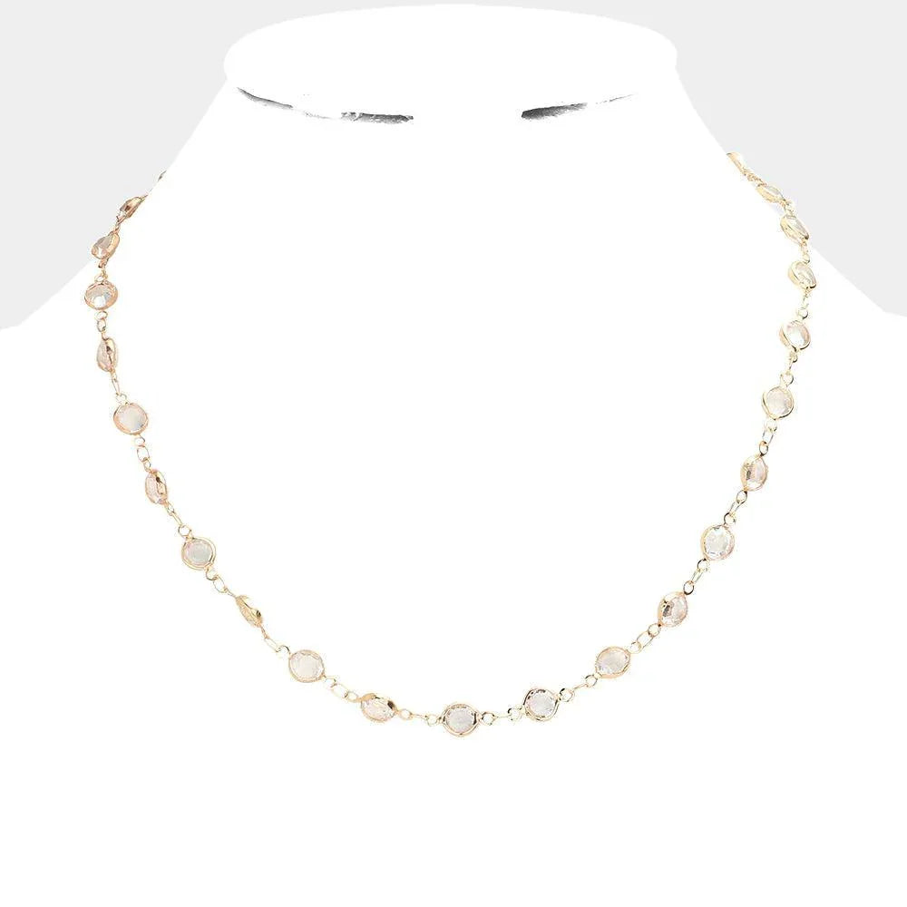 Gold Round Lucite Link Necklace - Jewelry Store by Erik Rayo