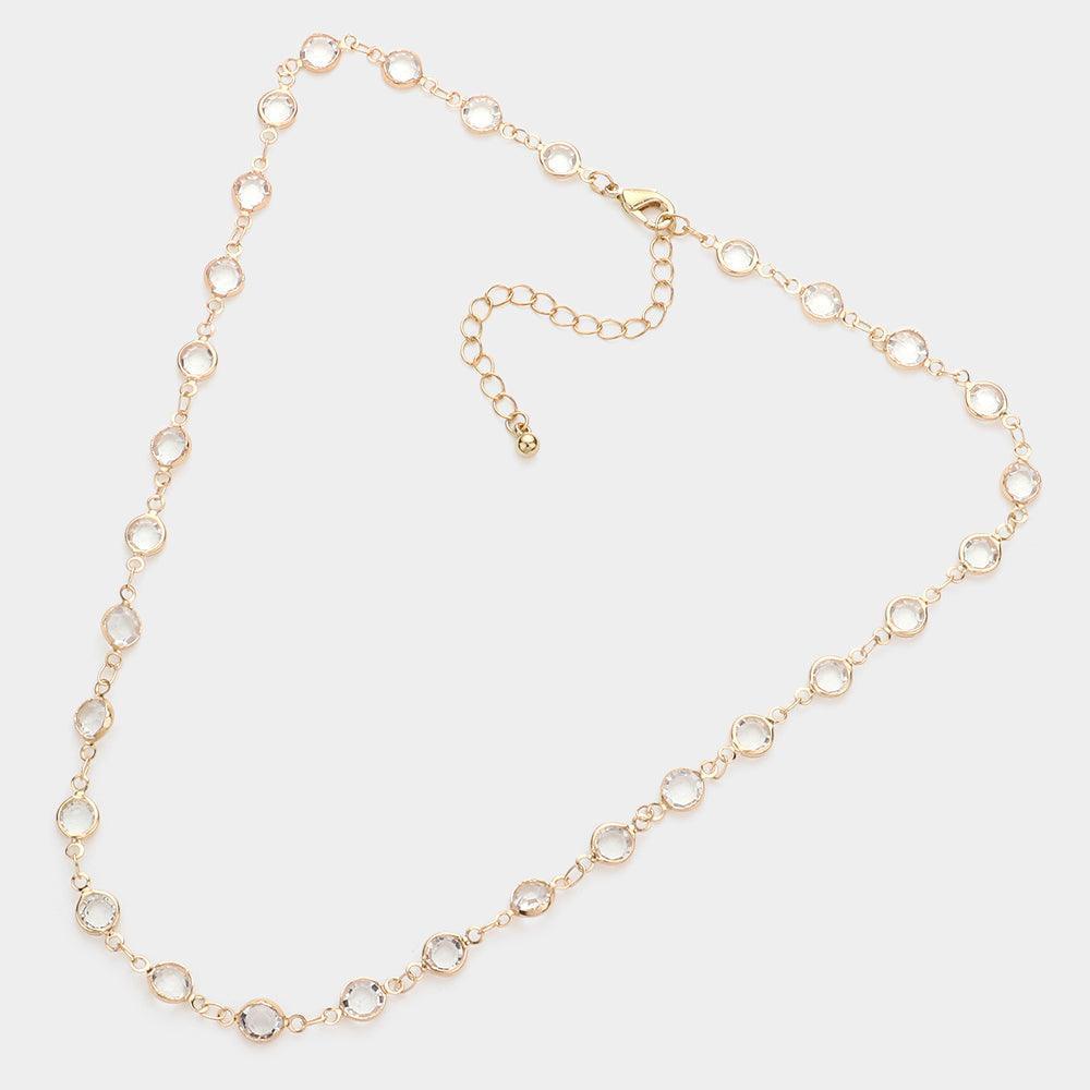 Gold Round Lucite Link Necklace - Jewelry Store by Erik Rayo