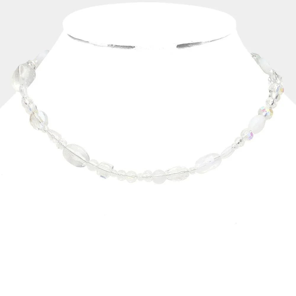 Clear Multi Beaded Necklace - Jewelry Store by Erik Rayo
