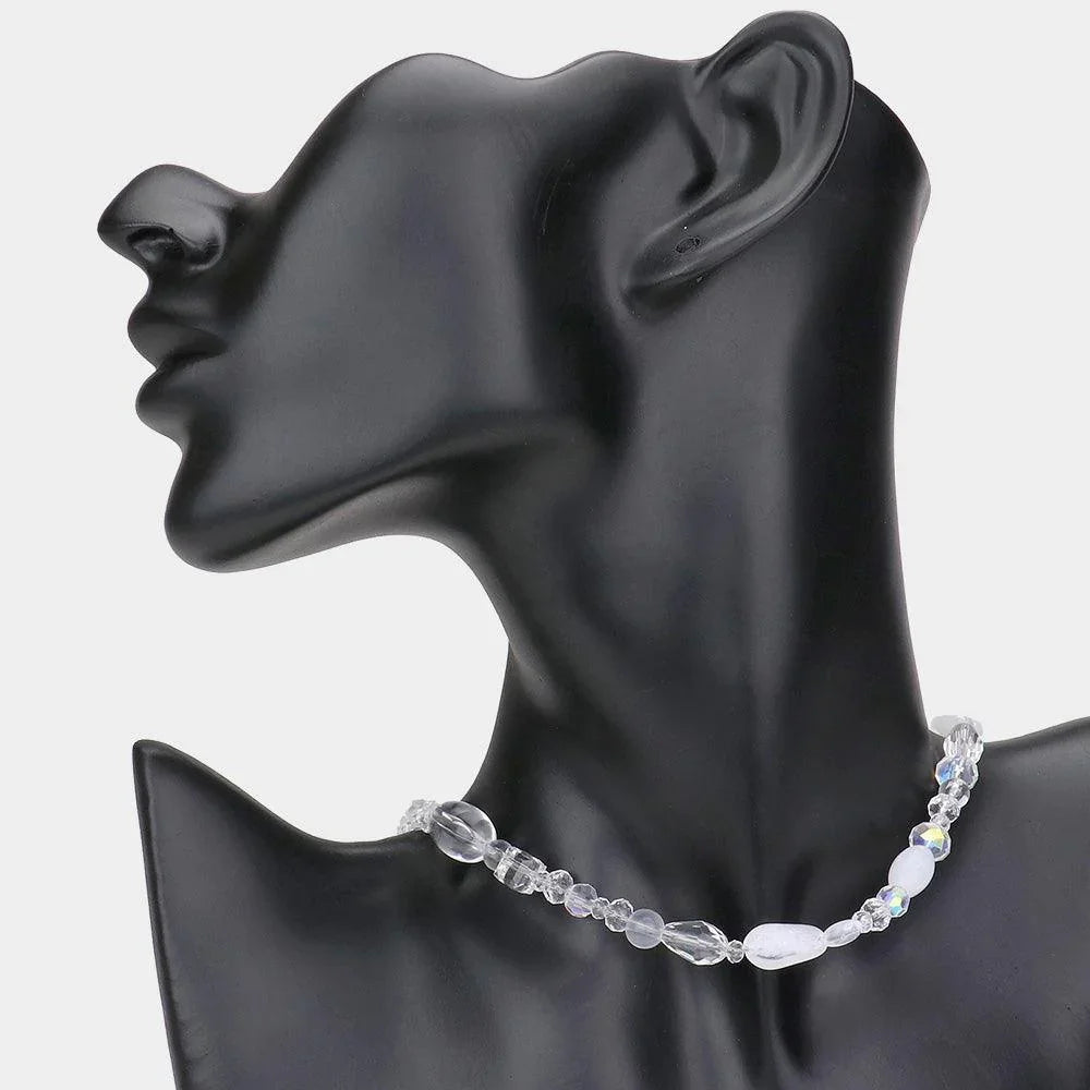 Clear Multi Beaded Necklace - Jewelry Store by Erik Rayo