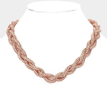 Load image into Gallery viewer, Peach Bling Braided Necklace
