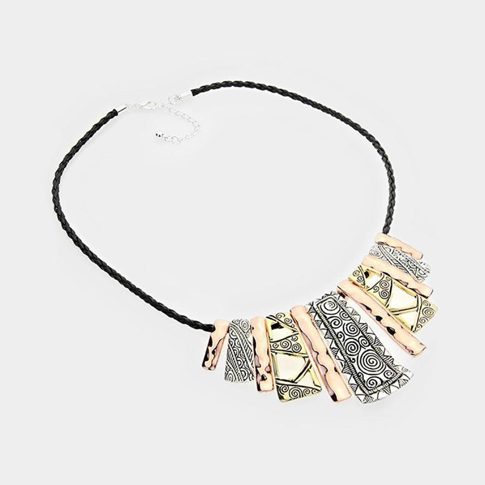 Black Tribal Pattern Bar Necklace - Jewelry Store by Erik Rayo