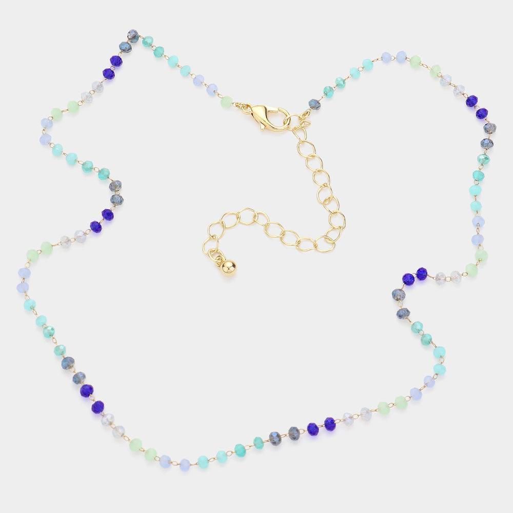 Blue Faceted Beaded Necklace - Jewelry Store by Erik Rayo