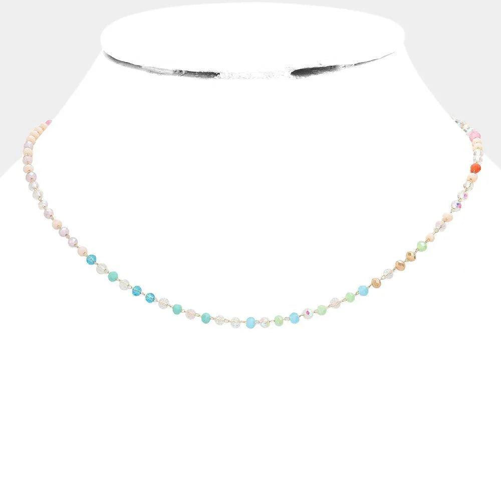 Clear Faceted Beaded Necklace - Jewelry Store by Erik Rayo