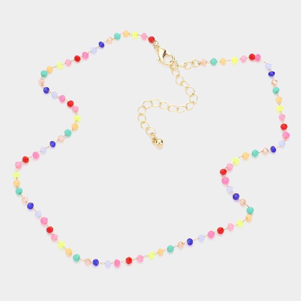 Gold Faceted Beaded Necklace - Jewelry Store by Erik Rayo