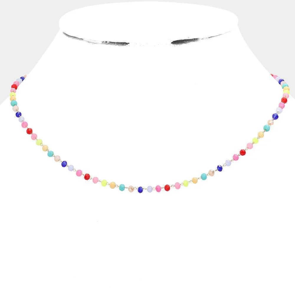 Gold Faceted Beaded Necklace - Jewelry Store by Erik Rayo