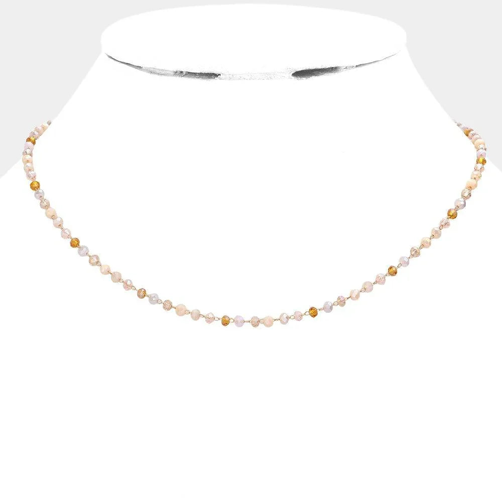 Gold Faceted Beaded Necklace - Jewelry Store by Erik Rayo