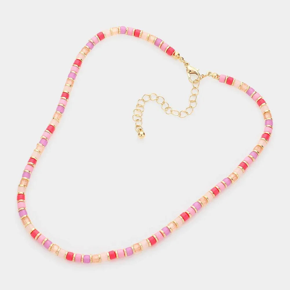 Pink Beaded Necklace - Jewelry Store by Erik Rayo
