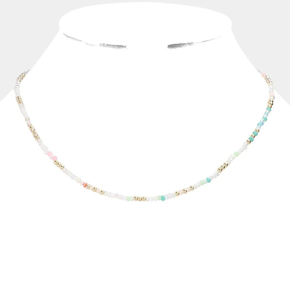 Metal Ball Faceted Beaded Necklace - Jewelry Store by Erik Rayo