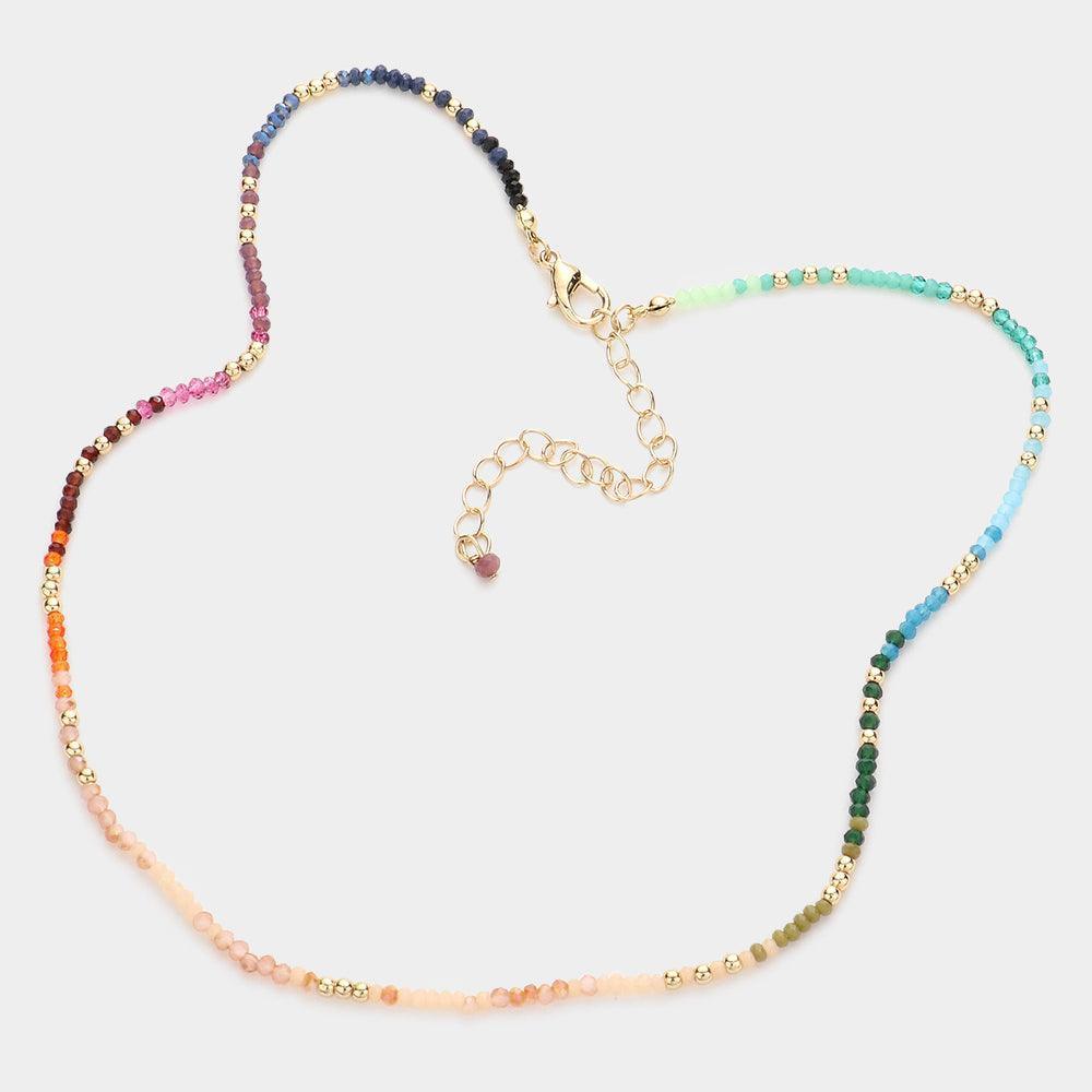 Metal Ball Faceted Beaded Necklace - Jewelry Store by Erik Rayo
