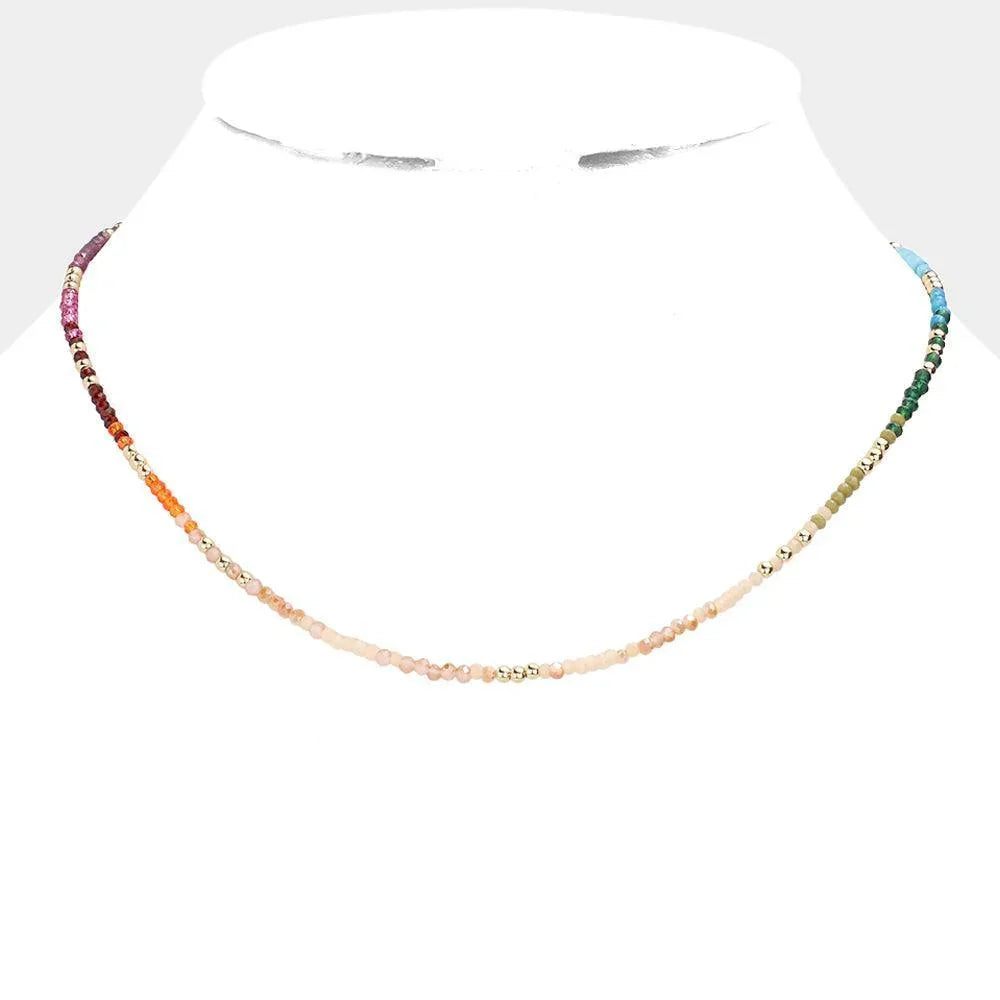 Metal Ball Faceted Beaded Necklace - Jewelry Store by Erik Rayo