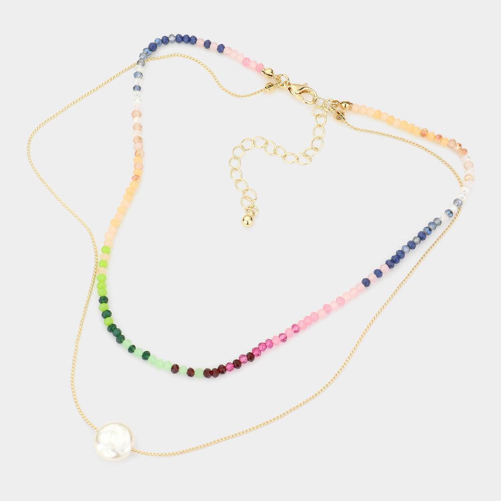 Pearl Accented Double Layered Necklace - Jewelry Store by Erik Rayo