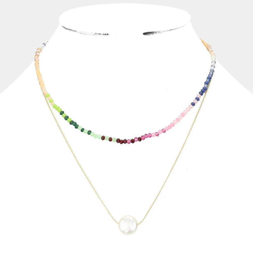 Pearl Accented Double Layered Necklace - Jewelry Store by Erik Rayo