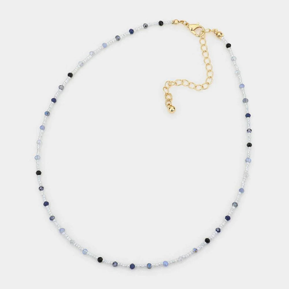 Gray Faceted Bead Pointed Necklace - Jewelry Store by Erik Rayo